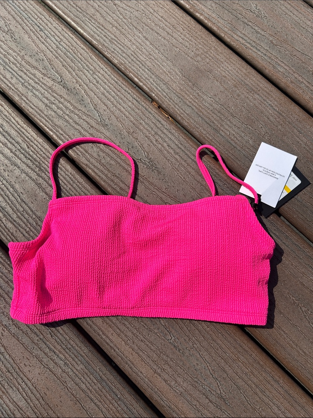 Hot Pink Textured Bralette Bikini Top